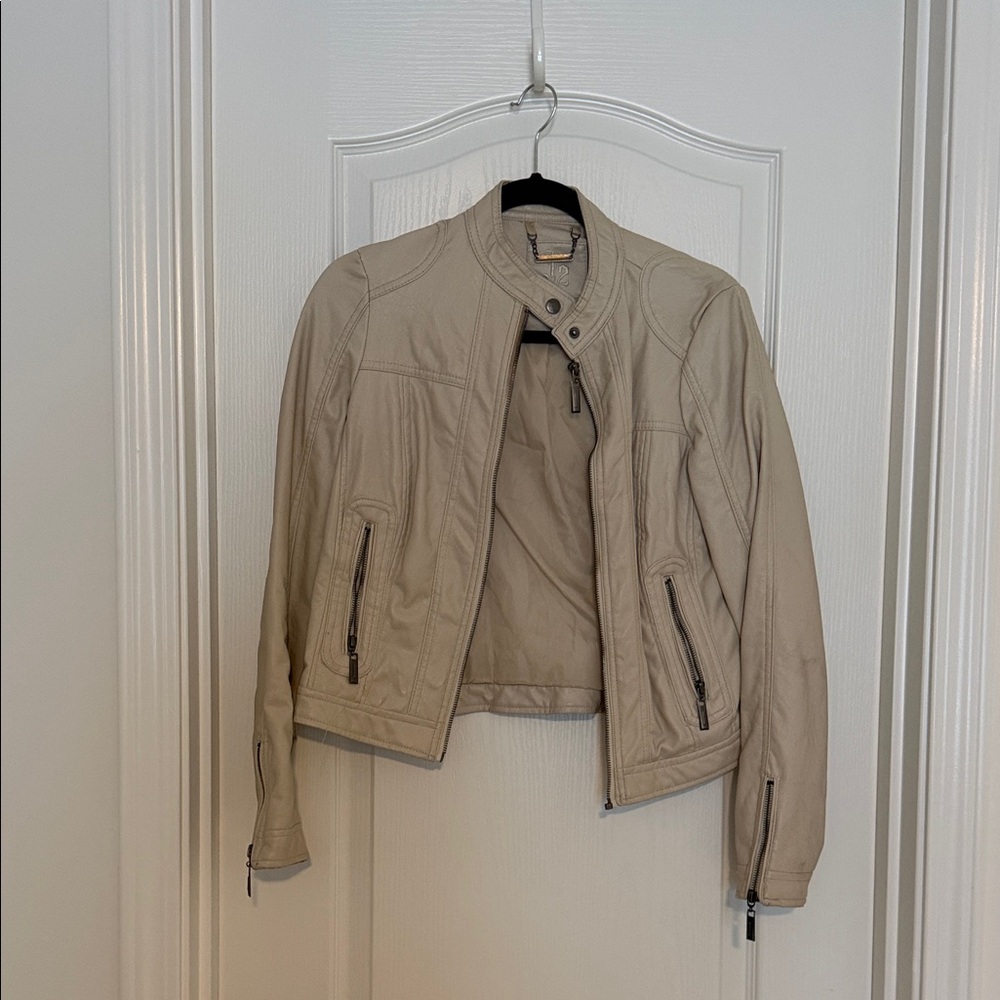 Beige leather Jacket